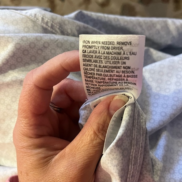 Alfani Button Down Slim Fit Shirt, 16-16 1/2, 32-33, white with black geometric - Picture 11 of 13